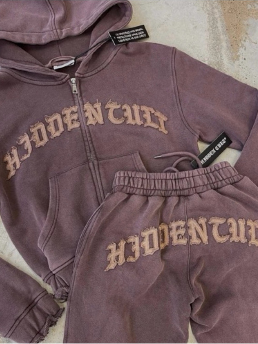 Hidden Cult Women's Mauve Zip-Up Hoodie & Jogger Set
